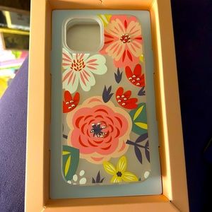 Pink Sky iPhone 14 13 Floral Bling Phone Case